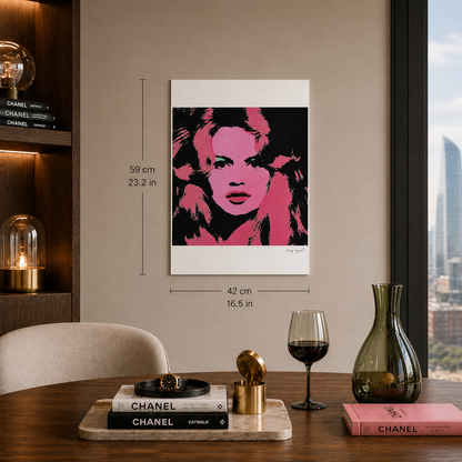 Andy Warhol Brigitte Bardot (Rose) Litografia Arches 300gsm 42x59 cm