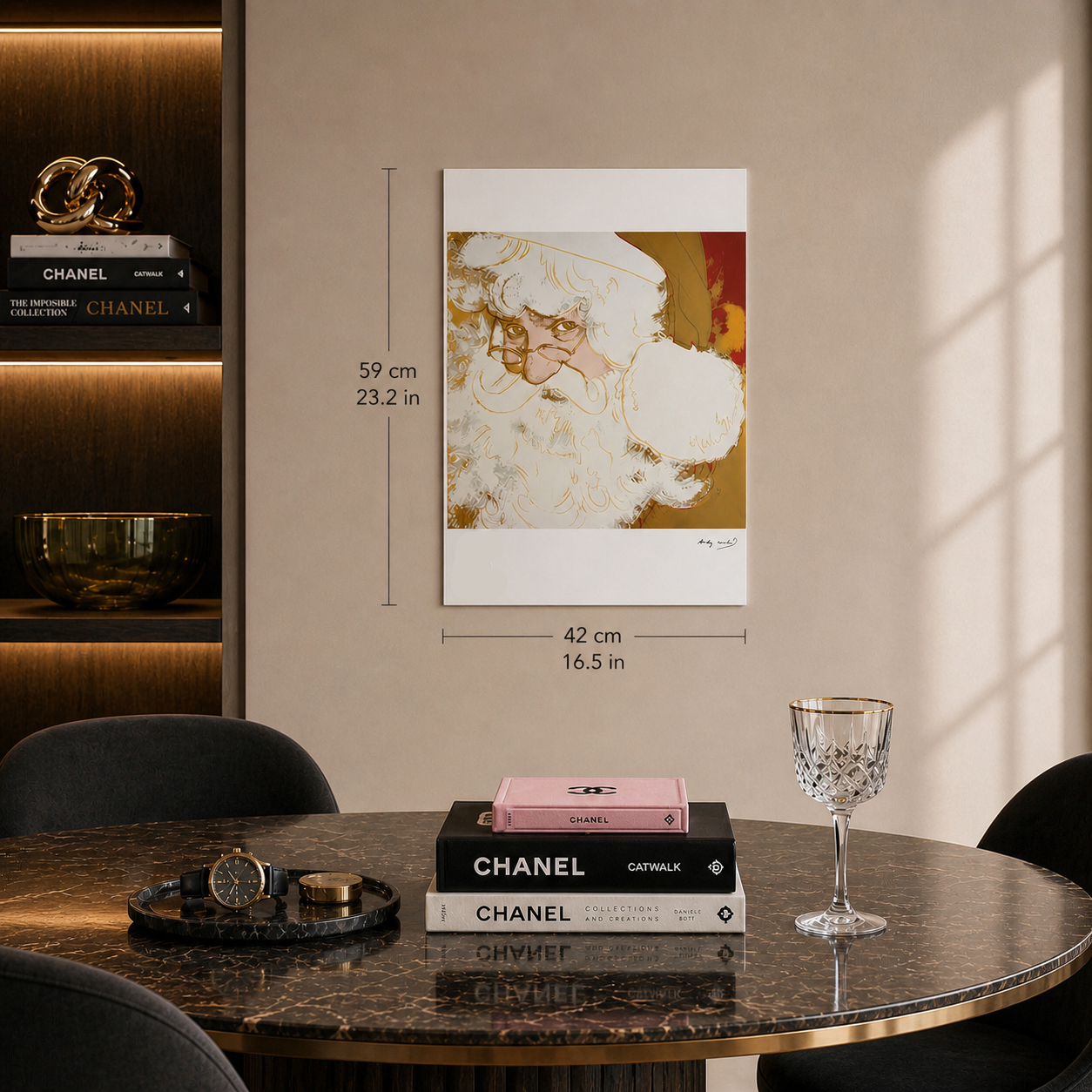Andy Warhol Litografia di Babbo Natale Archi 300gsm 42x59 cm