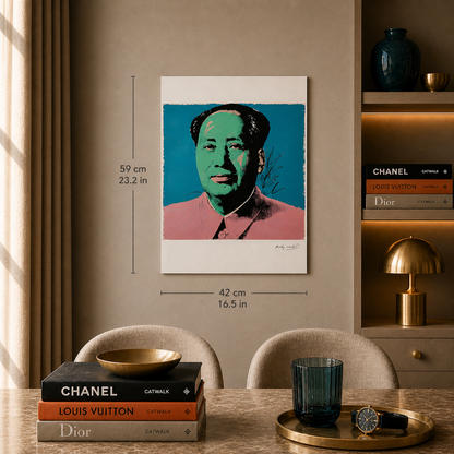 Andy Warhol Mao (Turchese & Verde) Litografia Arches 300gsm 42x59 cm
