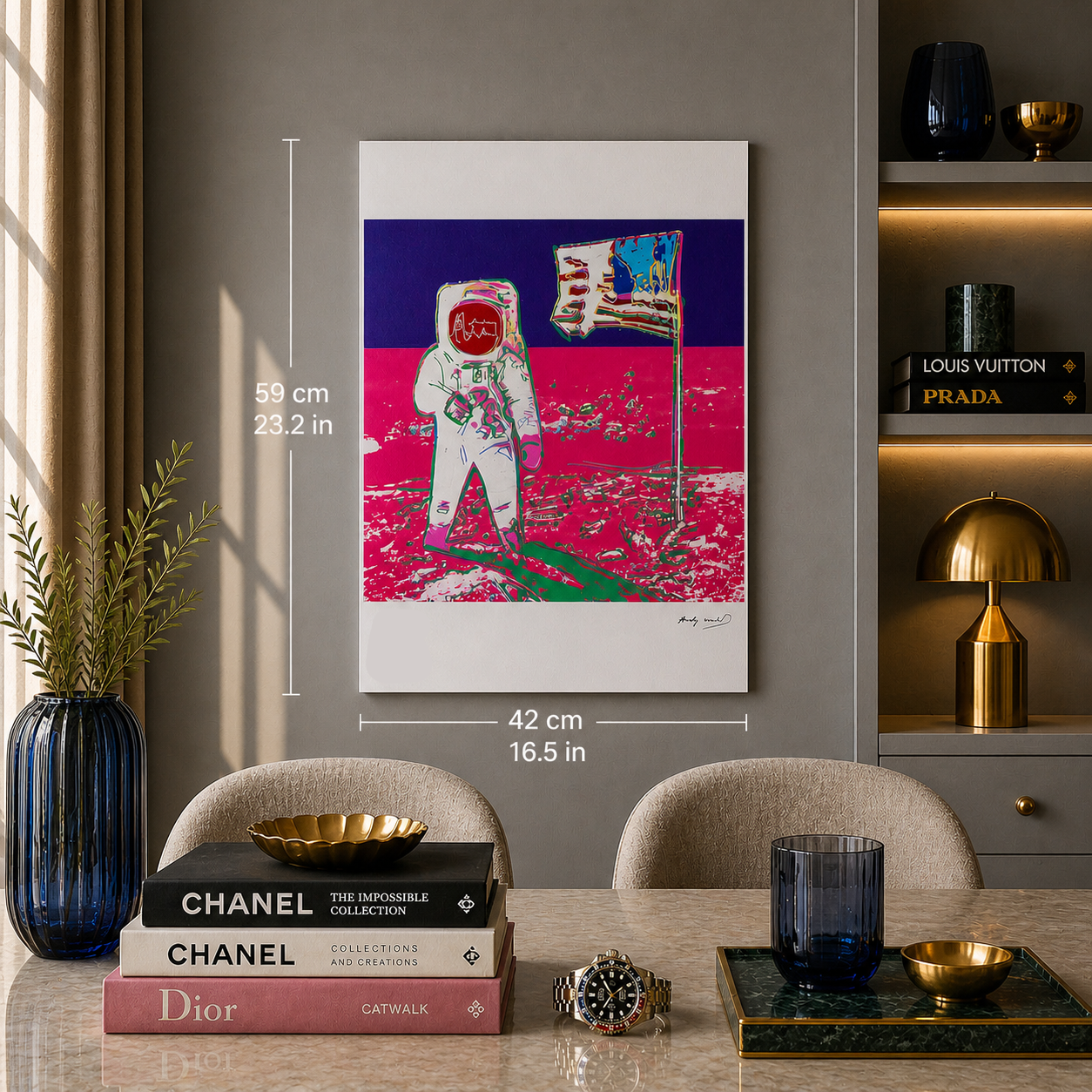 Andy Warhol Moonwalk (Neon Pink & Purple) Litografia Arches 300gsm 42x59 cm