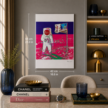 Andy Warhol Moonwalk (Neon Pink & Purple) Litografia Arches 300gsm 42x59 cm