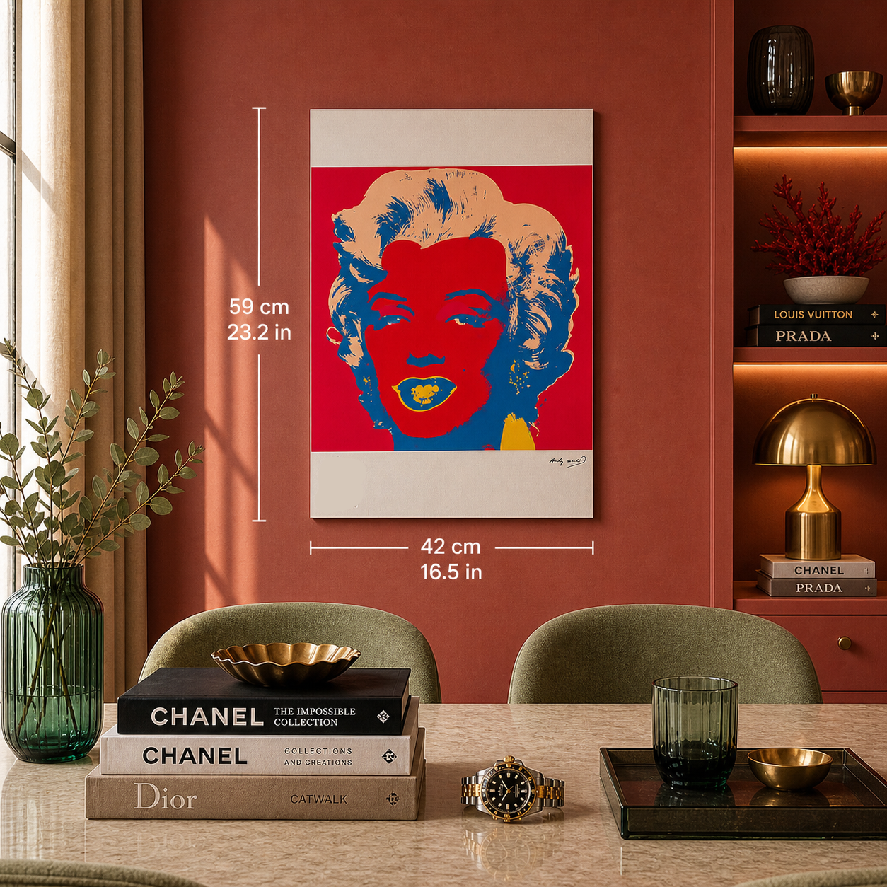 Andy Warhol Marilyn Monroe (Rosso & Blu) Litografia Arches 300gsm 42x59 cm