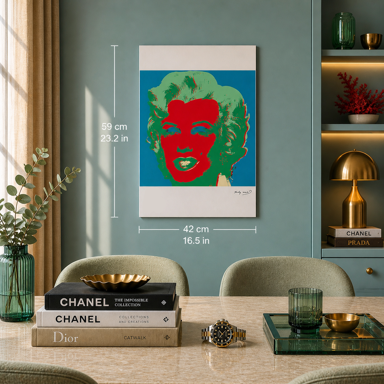 Andy Warhol Marilyn Monroe (Verde & Rosa) Litografia Arches 300gsm 42x59 cm