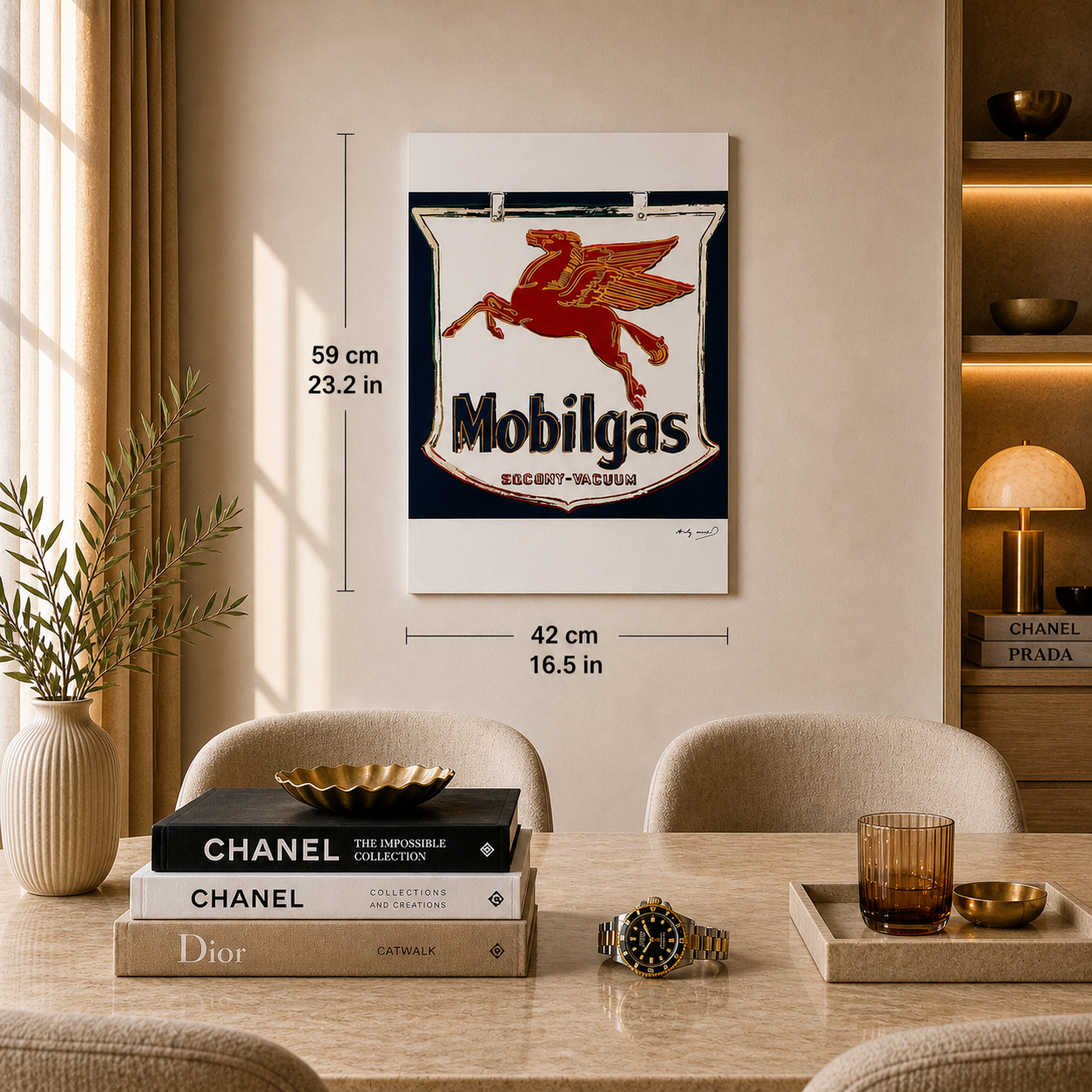 Andy Warhol Mobilgas Litografia Arches 300gsm 42x59 cm