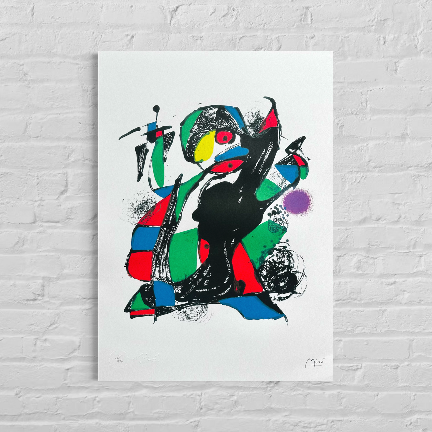 Joan Miró composizione a contrasto Litografia Arches 300gsm 42x59 cm