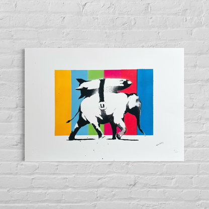 Banksy Heavy Weapons (Multicolor) Litografia Archi 300gsm 42x59 cm