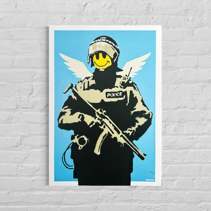 Archi litografici volanti in rame di Banksy 300 g/mq 42x59 cm