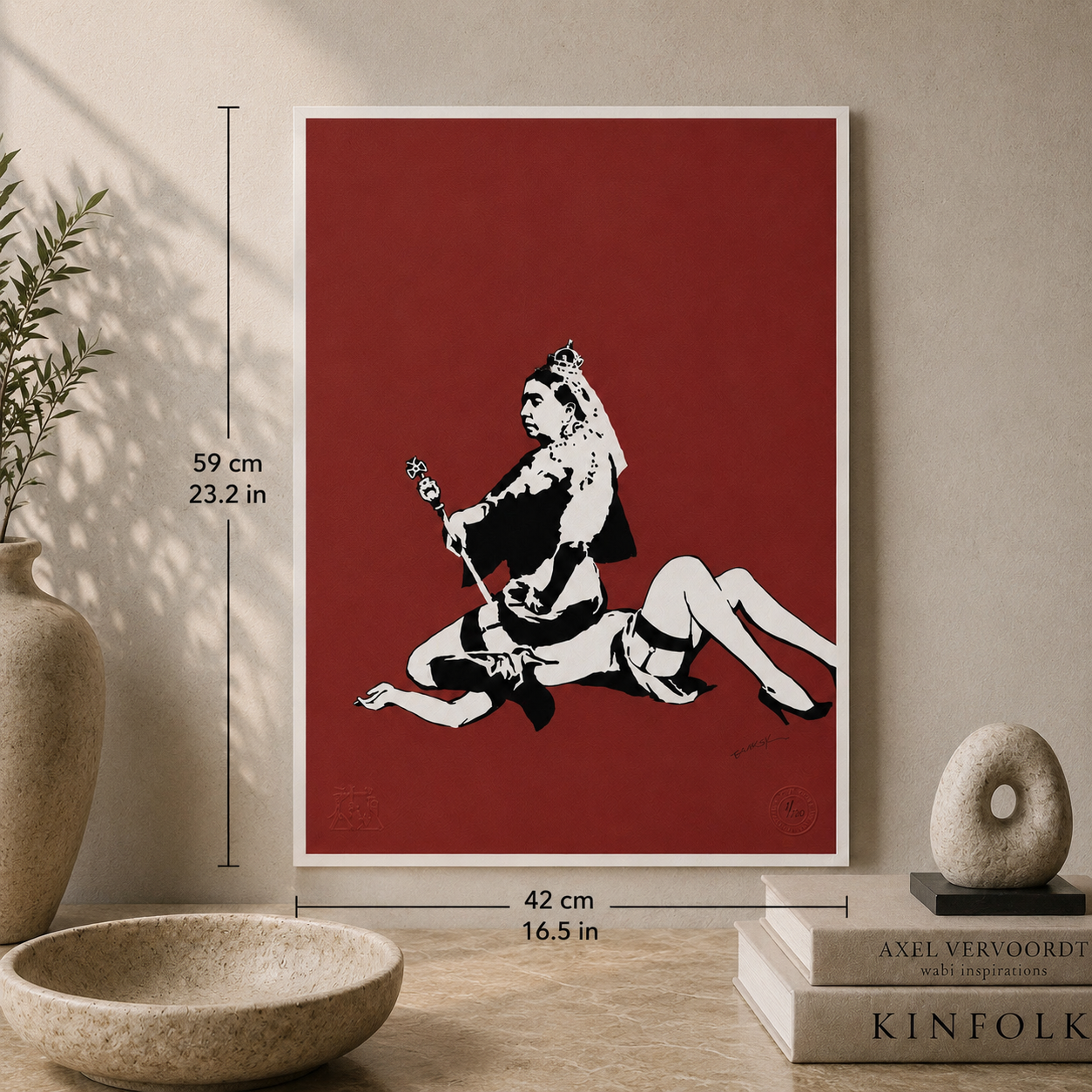 Banksy Queen Vic Litografia Archi 300gsm 42x59 cm