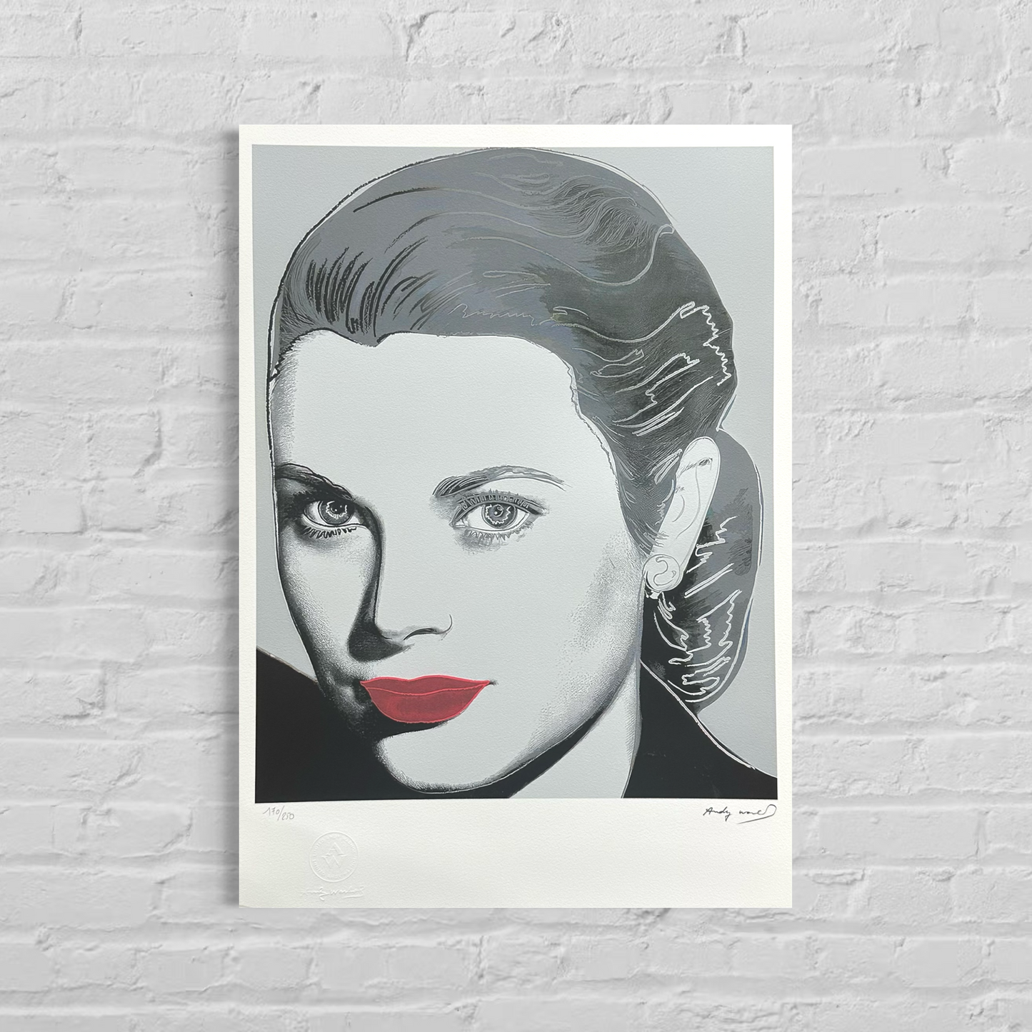 Andy Warhol Grace Kelly (Bianco e Nero) Litografia Arches 300gsm 42x59 cm