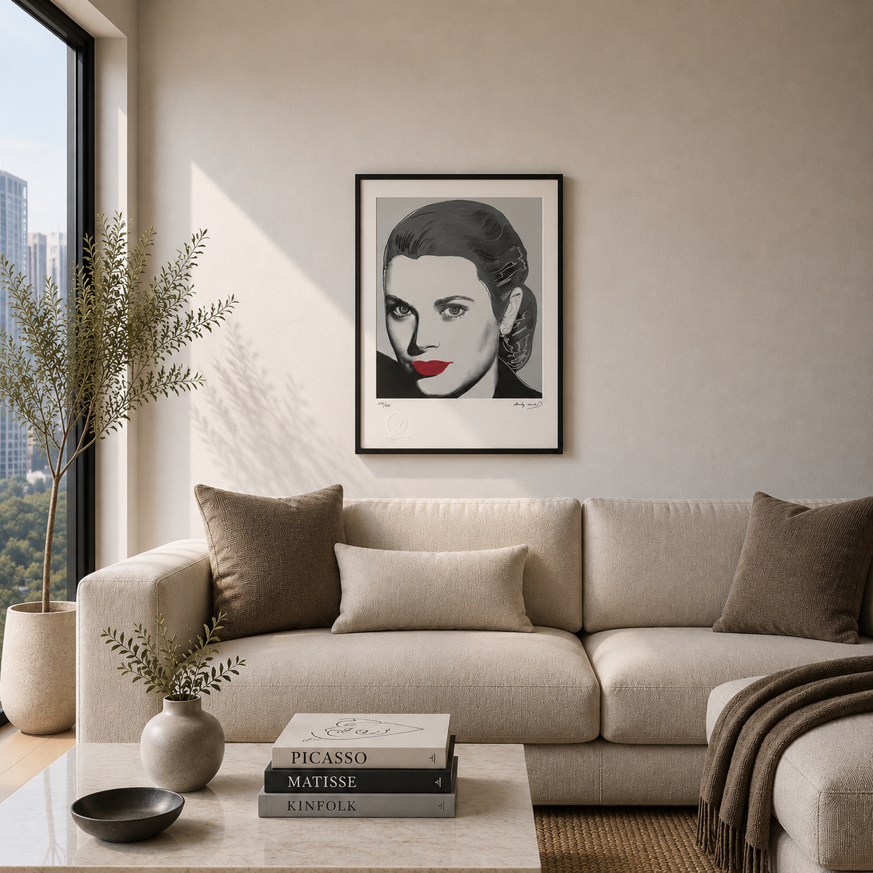 Andy Warhol Grace Kelly (Bianco e Nero) Litografia Arches 300gsm 42x59 cm