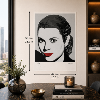 Andy Warhol Grace Kelly (Bianco e Nero) Litografia Arches 300gsm 42x59 cm