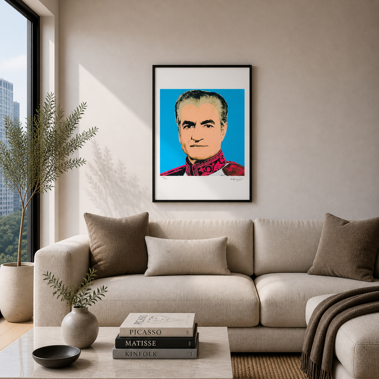 Andy Warhol Shah of Iran Litografia multicolore Arches 300gsm 42x59 cm