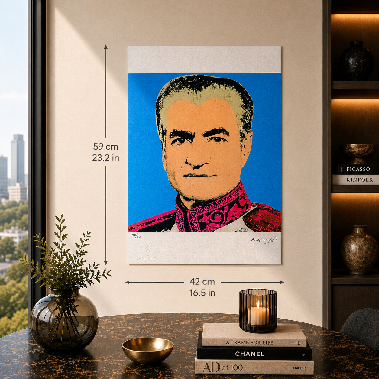 Andy Warhol Shah of Iran Litografia multicolore Arches 300gsm 42x59 cm