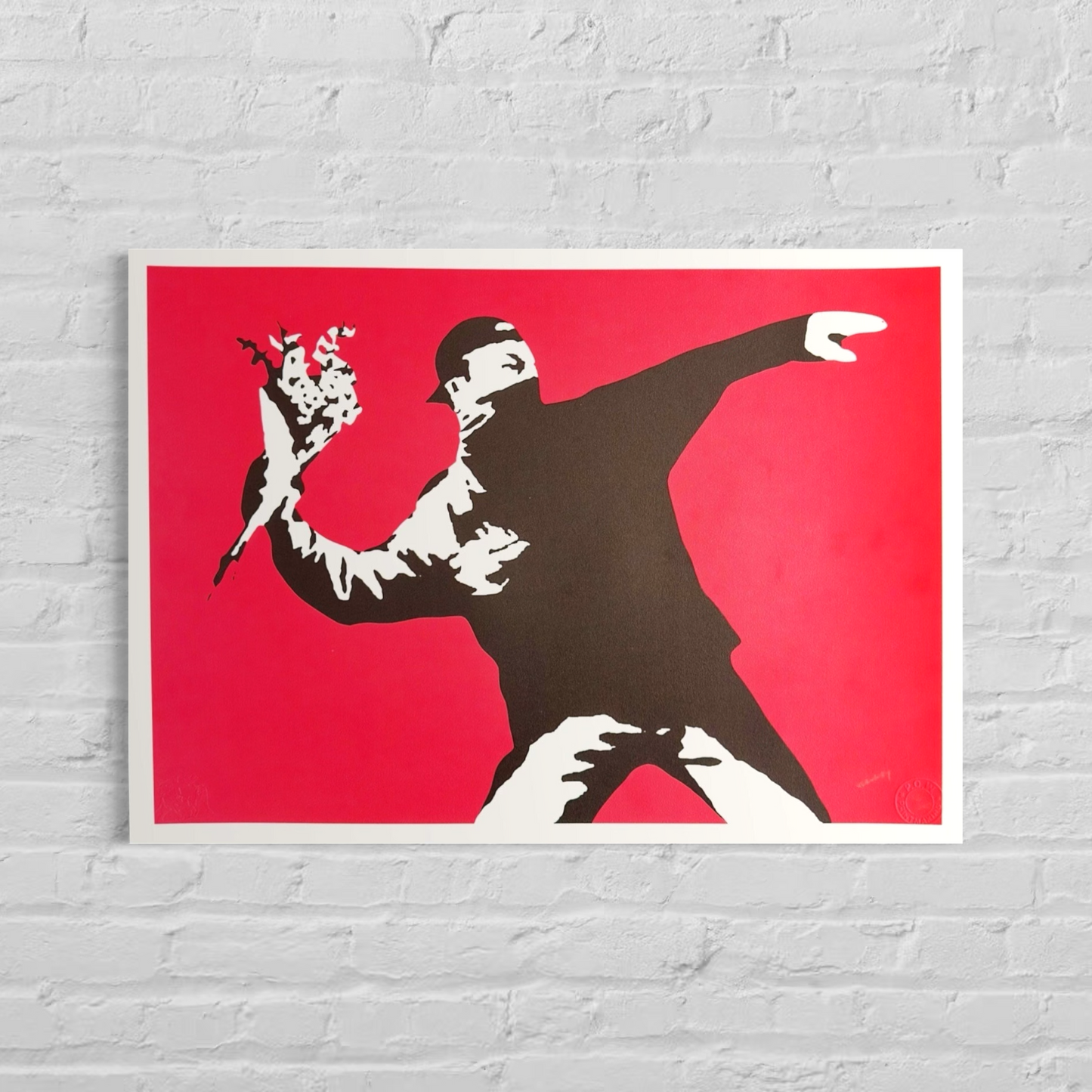 Banksy Love Is in the Air Litografia Arches 300gsm 42x59 cm