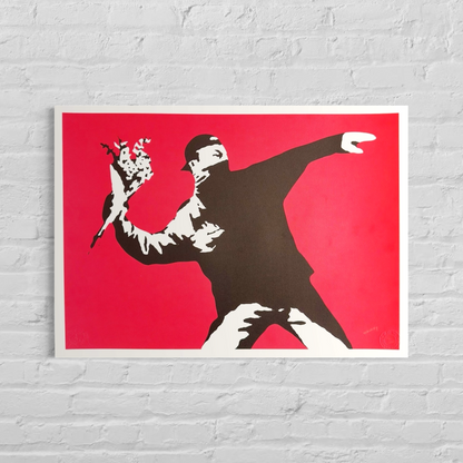 Banksy Love Is in the Air Litografia Arches 300gsm 42x59 cm