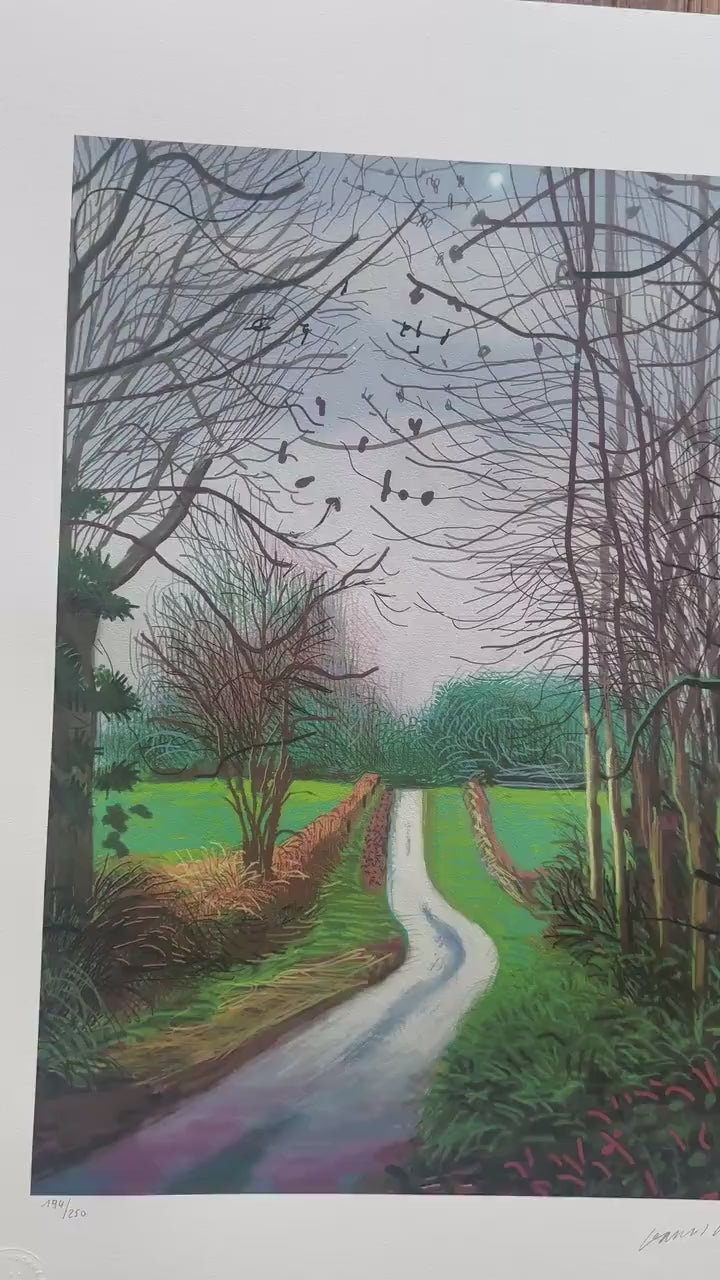 David Hockney The Arrival of Spring in Woldgate Lithografie Arches 300gsm 42x59 cm